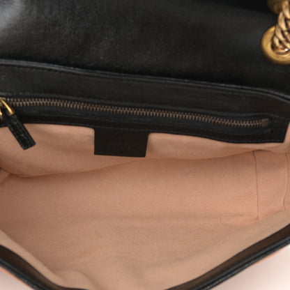 Gucci Vintage Effect Calfskin Matelasse Diagonal Small Torchon GG Marmont Shoulder Bag Cognac Black 5 of 10