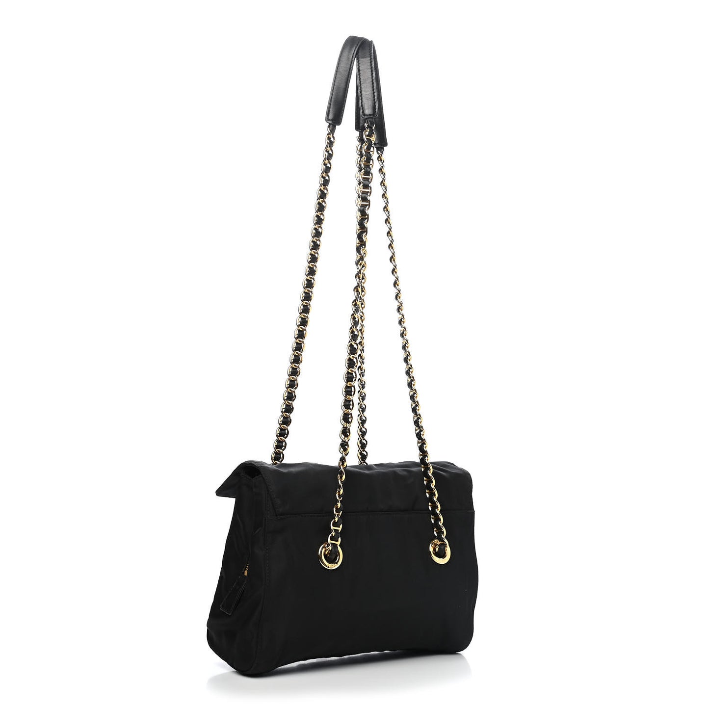 Tessuto Nylon Catena Shoulder Bag Black