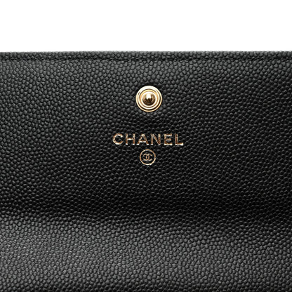 Chanel Caviar Quilted Large Boy Gusset Flap Wallet Black 6 of 12