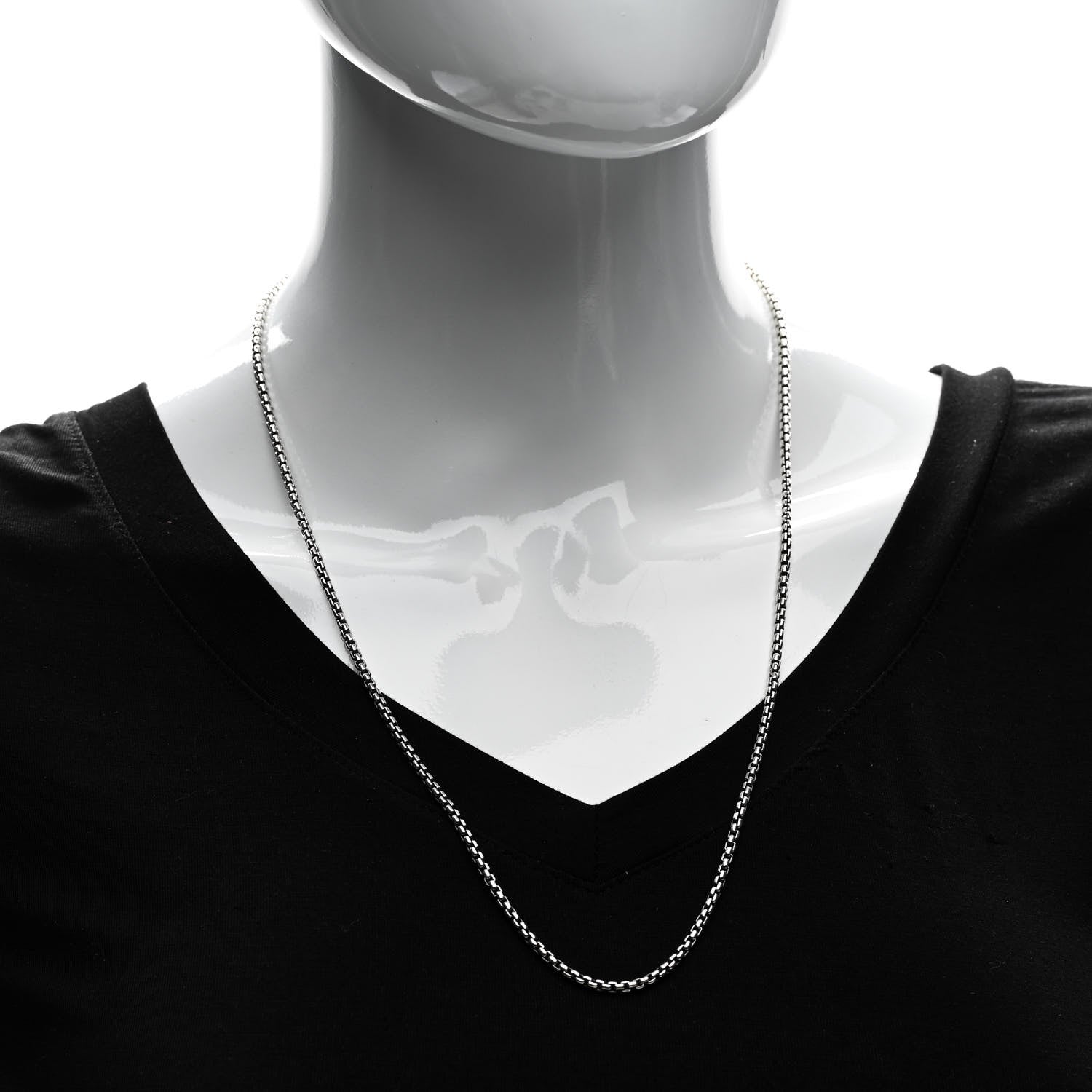 David Yurman Sterling Silver 2.7mm Small Box Chain Necklace 24" 2 of 4