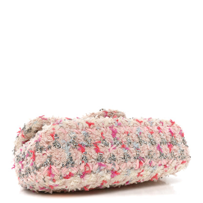Chanel Tweed Quilted Mini Rectangular Flap Light Pink Silver Blue 4 of 10