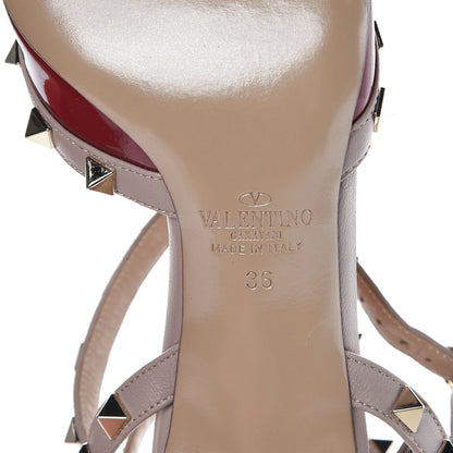 Valentino Garavani Patent Nappa Rockstud Ankle Strap 65mm Pumps 36 Rubin Poudre 6 of 8