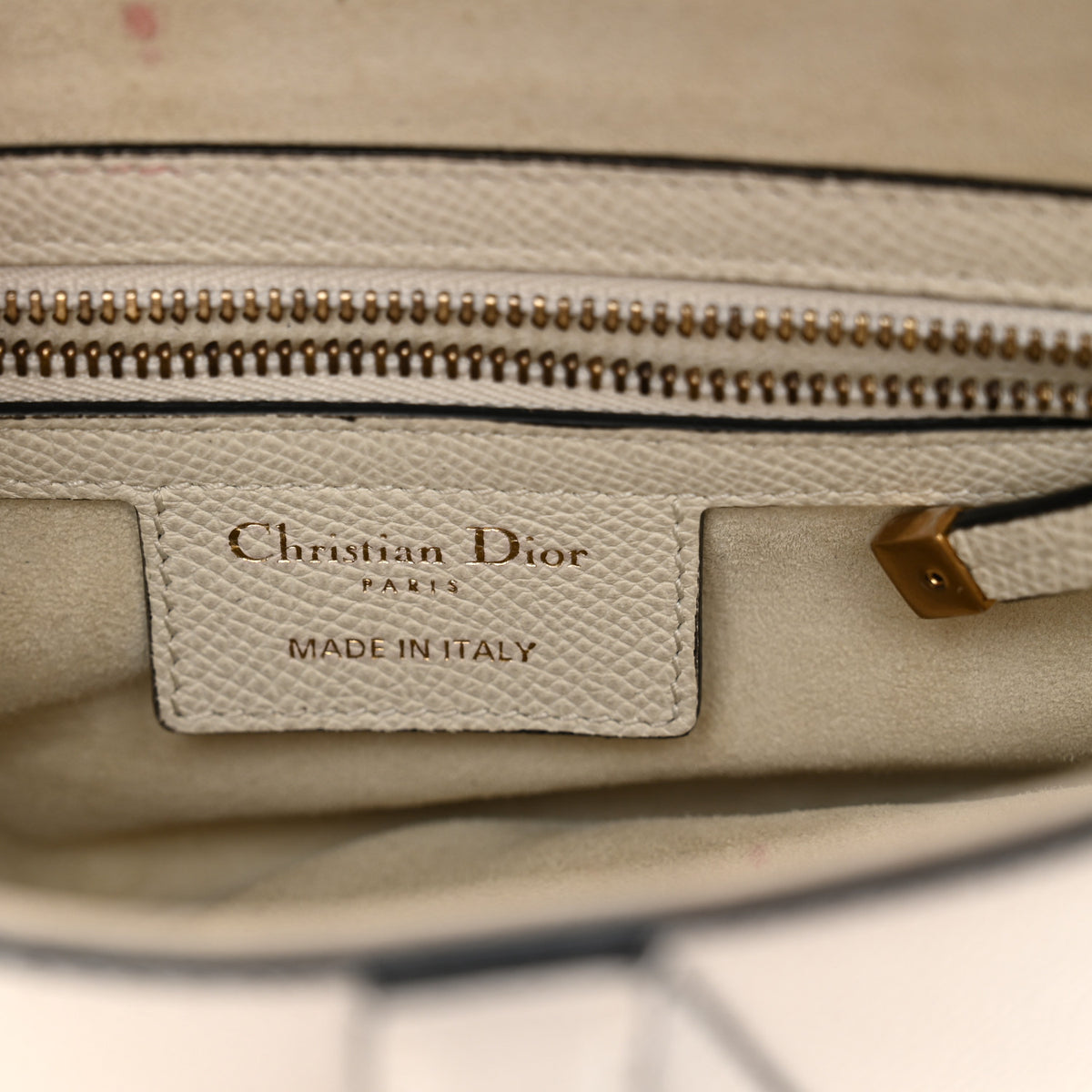 Christian Dior Grained Calfskin Saddle Bag Latte 6 of 13