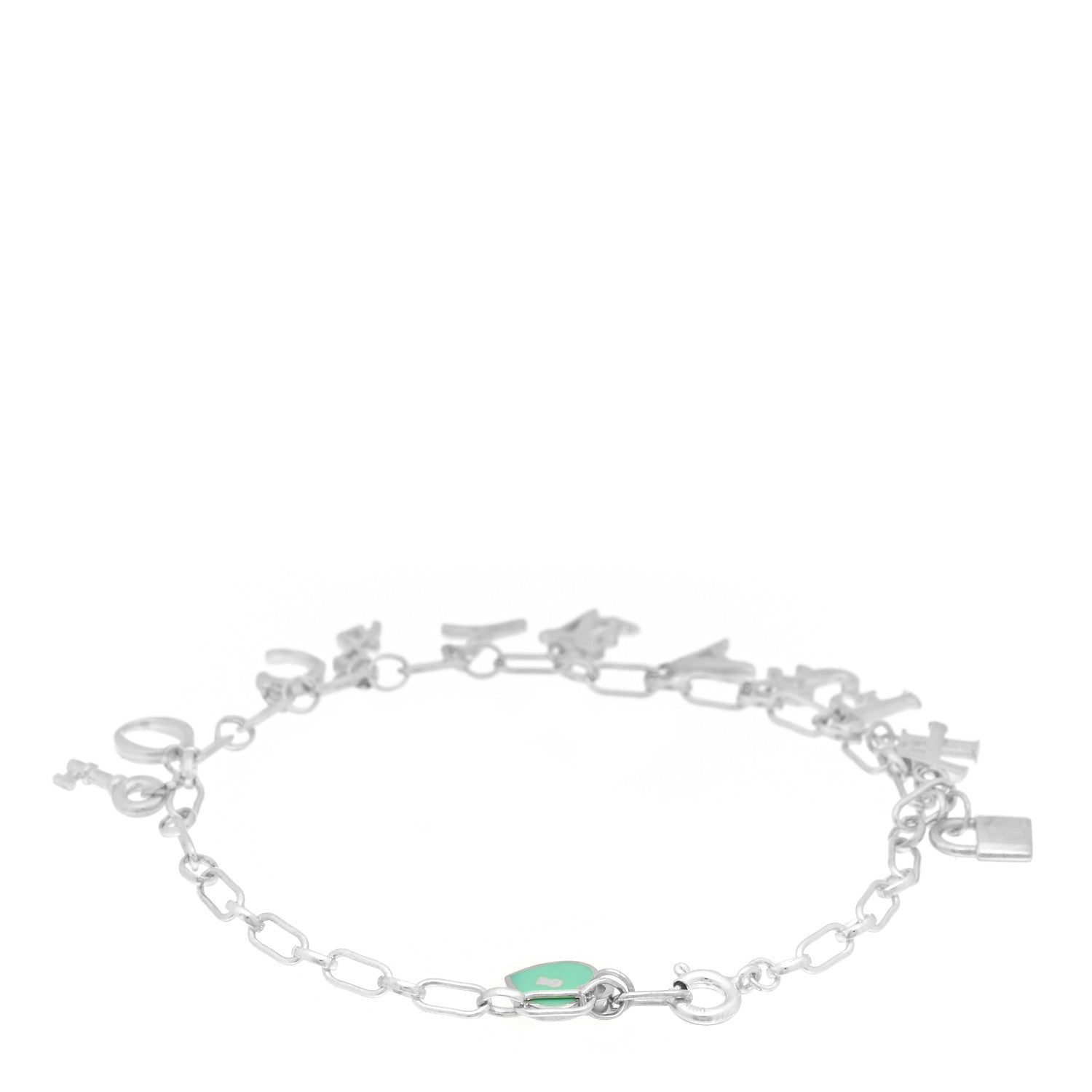 Tiffany Sterling Silver Enamel Love Notes Logo Charm Bracelet Blue 2 of 4