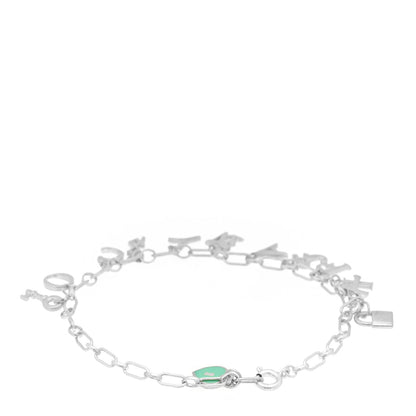 Tiffany Sterling Silver Enamel Love Notes Logo Charm Bracelet Blue 2 of 4