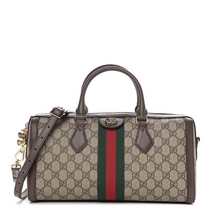 Gucci GG Supreme Monogram Web Medium Ophidia Boston Brown 1 of 10