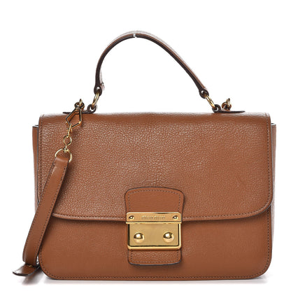 Miu Miu Goatskin Madras Shoulder Bag Cuoio 1 of 25