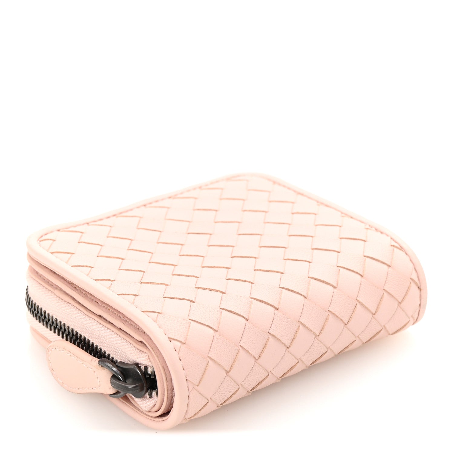 Bottega Veneta Nappa Intrecciato Small Bi-Fold Zip Wallet Pink 4 of 8