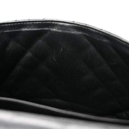 Chanel Washed Caviar Quilted Maxi Single Flap Black 12 of 13