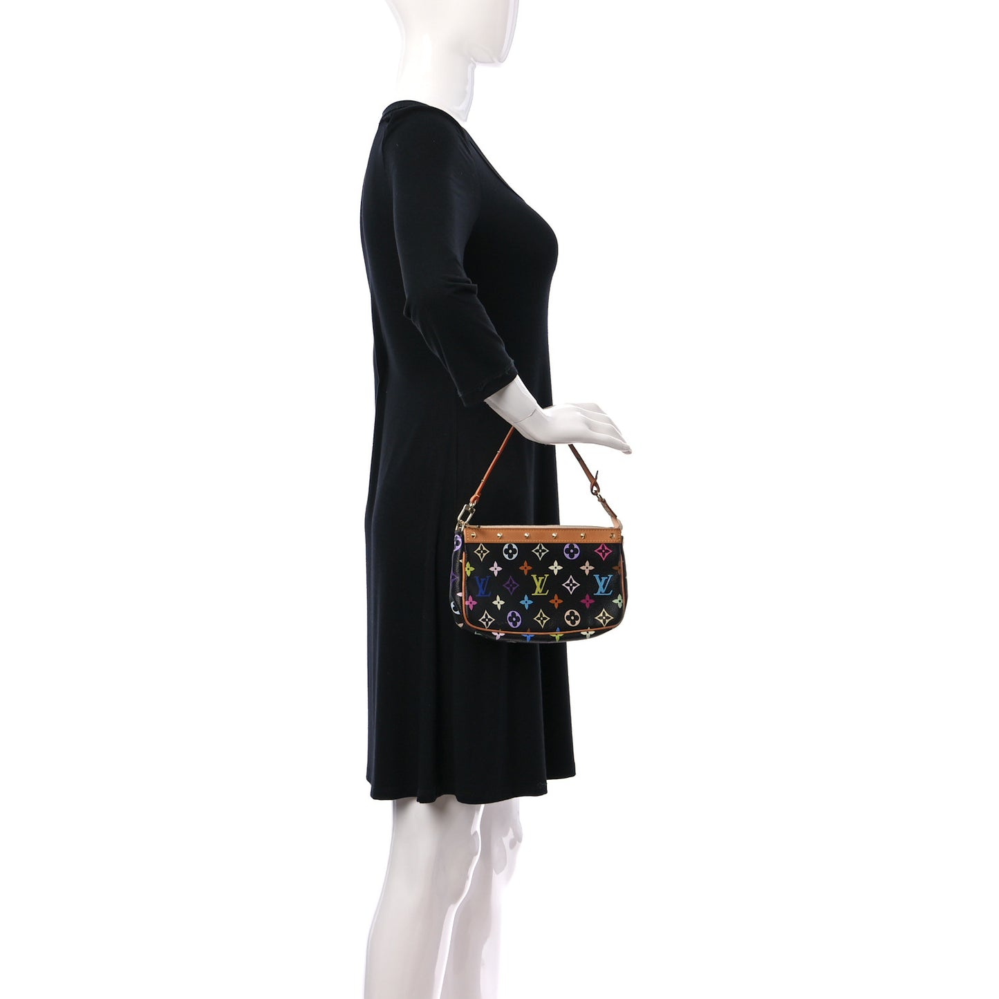 Monogram Multicolor Pochette Accessories Black