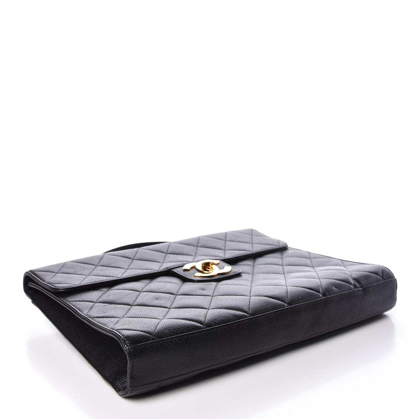Caviar Quilted Briefcase Laptop Bag Black