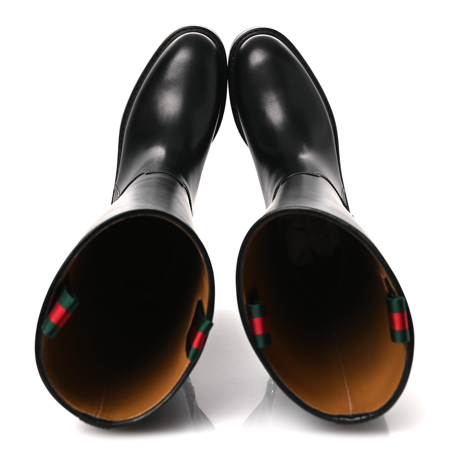 Gucci Shiny Calfskin Michelangelo Slim Horsebit Riding Boots 36 Black 3 of 22