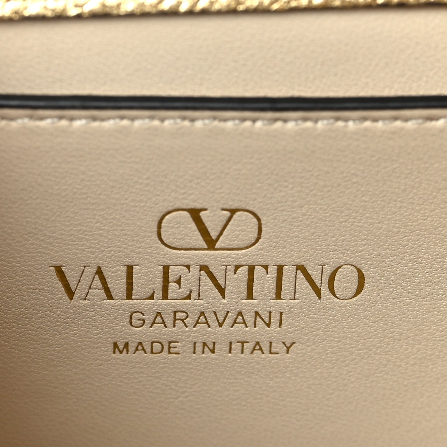Valentino Garavani Metallic Calfskin Crystal VSling Top Handle Bag Gold 6 of 9