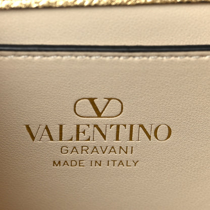 Valentino Garavani Metallic Calfskin Crystal VSling Top Handle Bag Gold 6 of 9