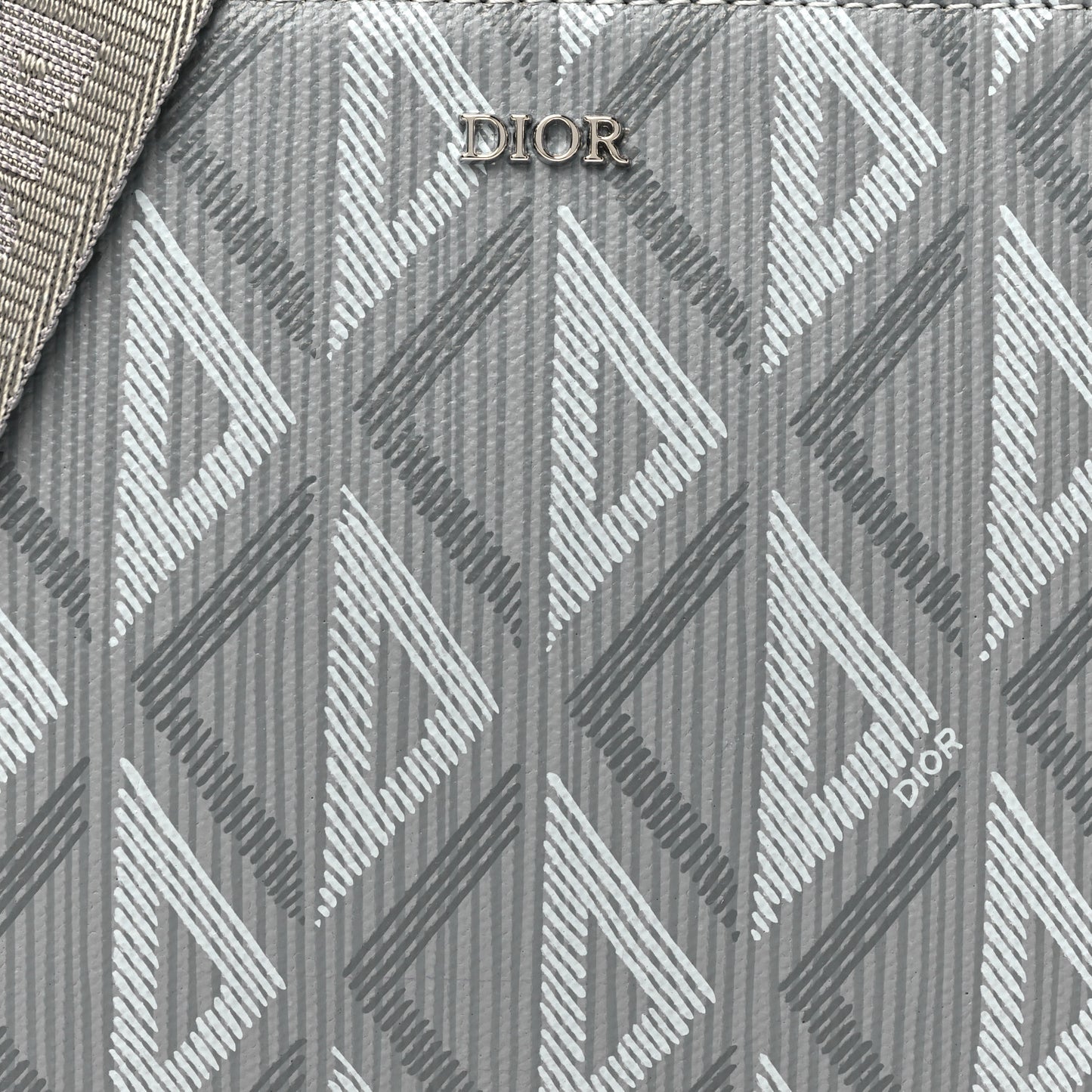 Coated Canvas CD Diamond Messenger Pouch Grey