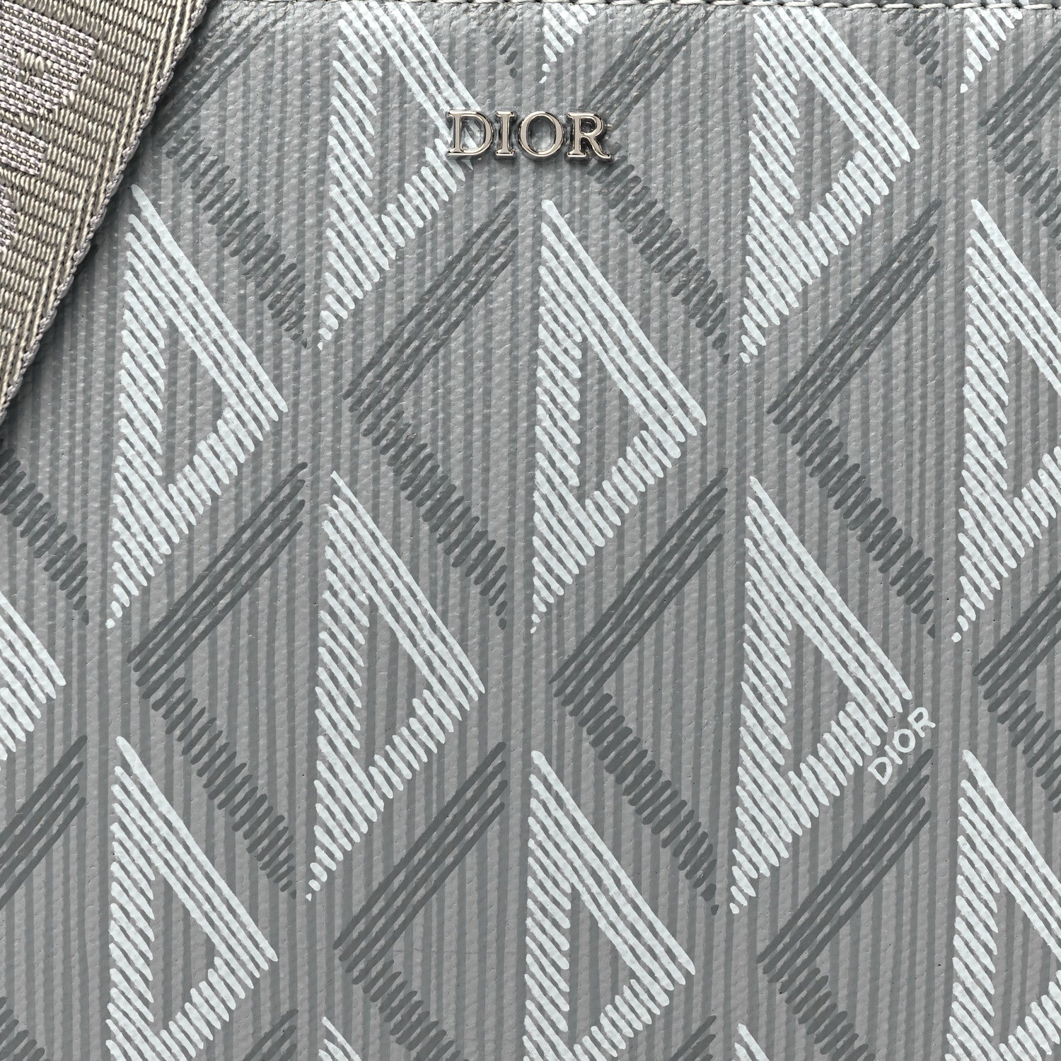 Christian Dior Coated Canvas CD Diamond Messenger Pouch Grey 10 of 12