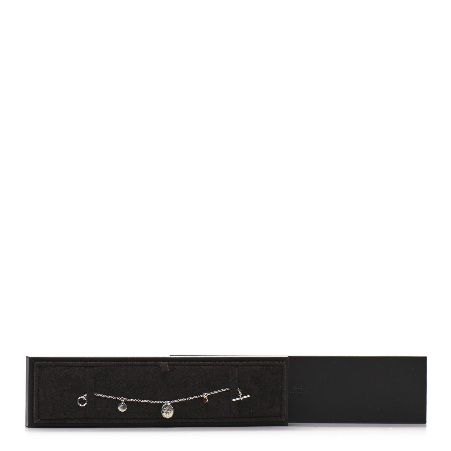Hermes Sterling Silver 18K Rose Gold PM Ex-Libris Bracelet SH 5 of 5