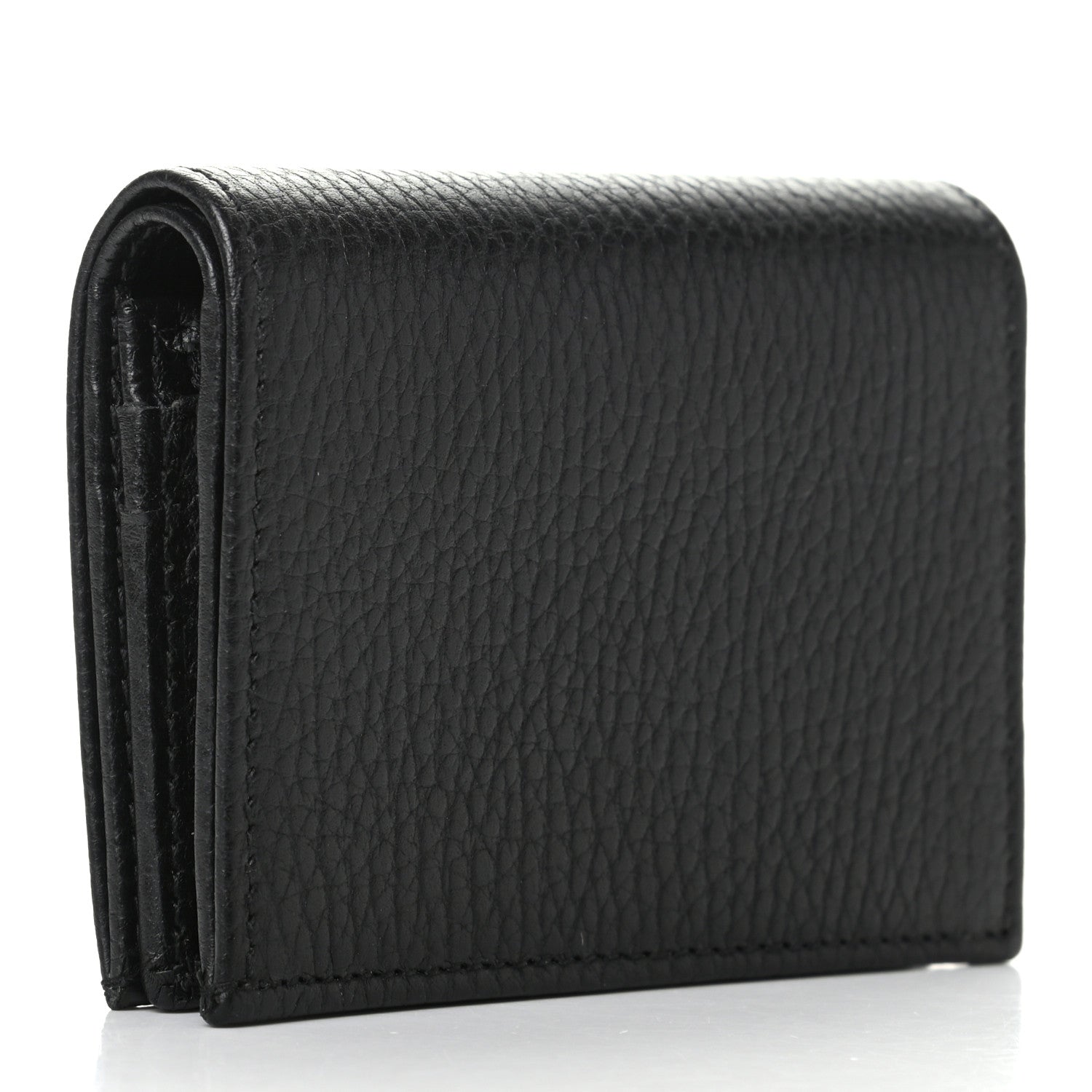 Gucci Pebbled Calfskin GG Marmont Card Case Black 3 of 7