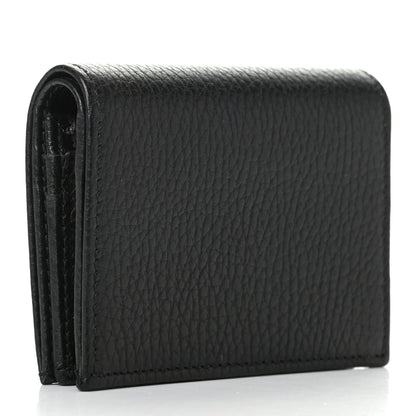 Gucci Pebbled Calfskin GG Marmont Card Case Black 3 of 7