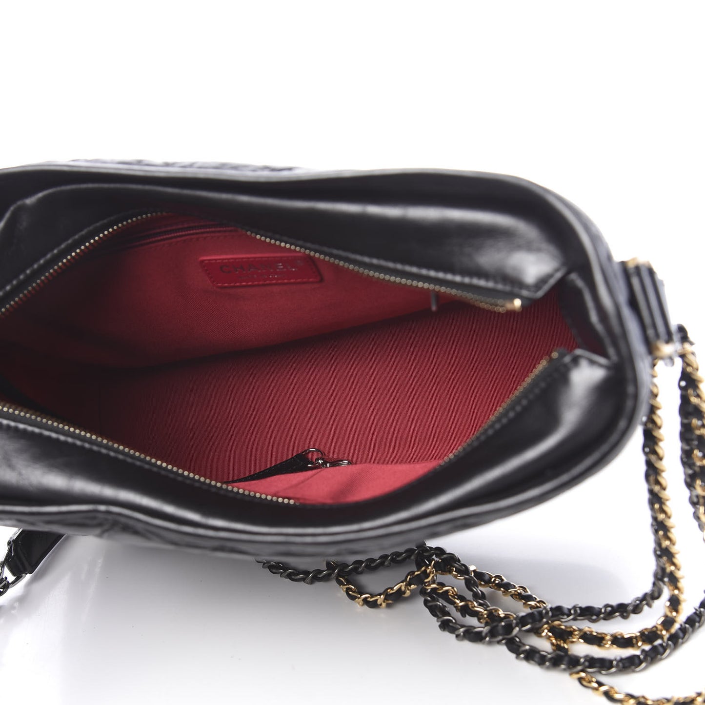 Aged Calfskin Quilted Medium Gabrielle Hobo Black