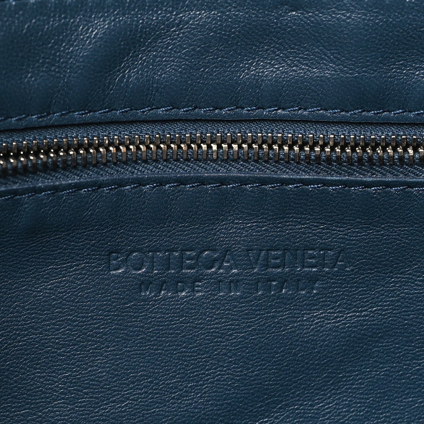 Grained Calfskin Maxi Intrecciato Brick Cassette Bag Deep Blue