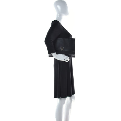Proenza Schouler Lambskin Perforated Small Lunch Bag Clutch Black 2 of 10