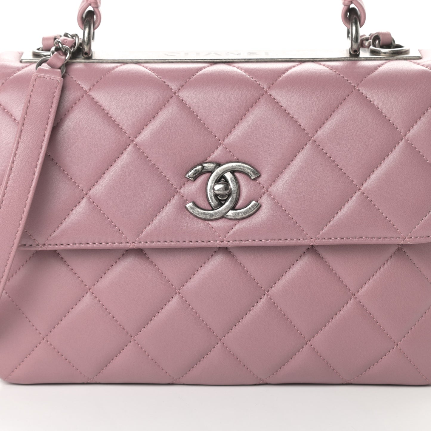 Lambskin Quilted Small Trendy CC Flap Dual Handle Bag Pink