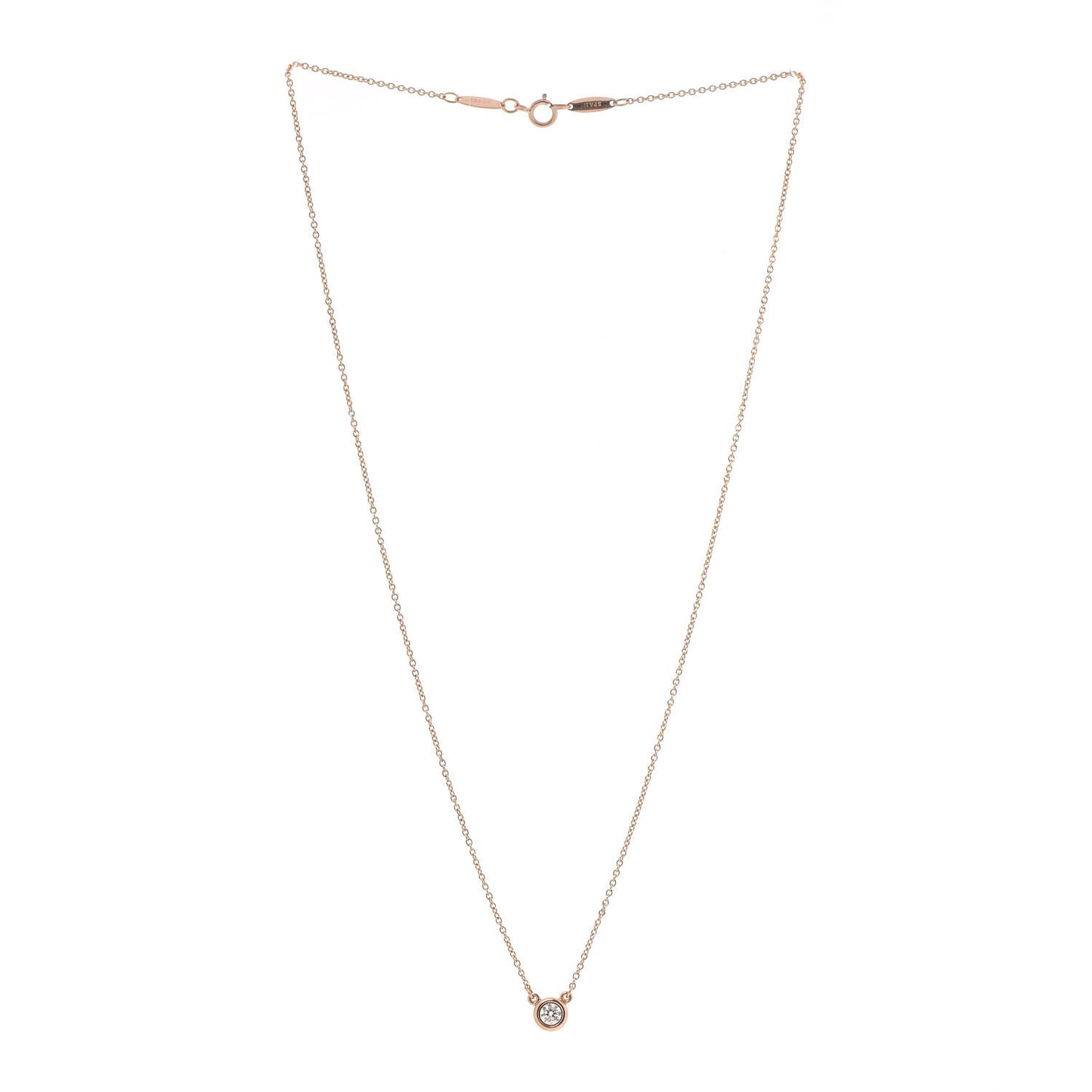 18K Yellow Gold Diamond .17ct Elsa Peretti Diamonds by the Yard Pendant Necklace