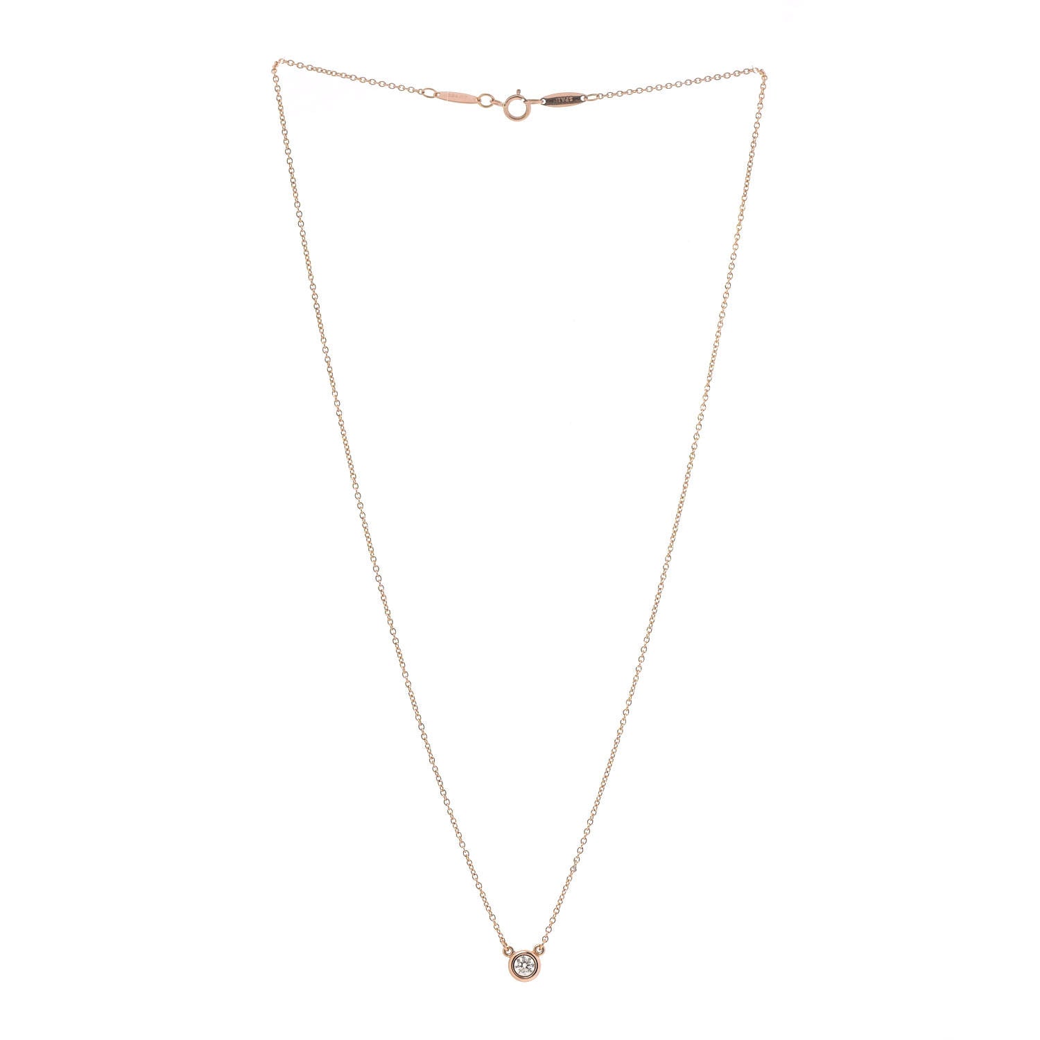 Tiffany 18K Yellow Gold Diamond .17ct Elsa Peretti Diamonds by the Yard Pendant Necklace 3 of 7