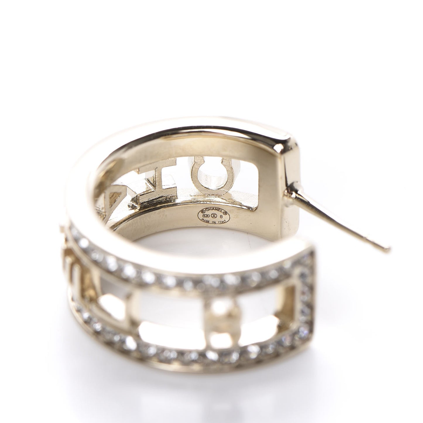 Metal Crystal Bow-tiful CC Hoop Earrings Gold