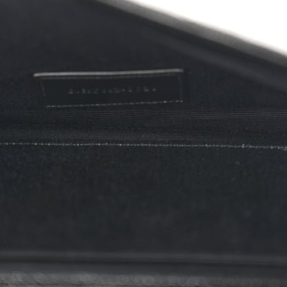 Saint Laurent Grain De Poudre Matelasse Chevron Monogram Envelope Clutch Black 5 of 8