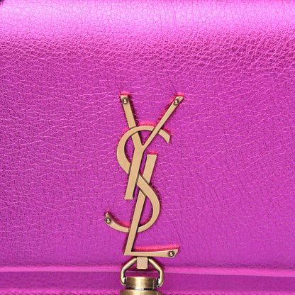 Saint Laurent Metallic Calfskin Classic Monogram Kate Tassel Chain Walle Fuchsia 10 of 14
