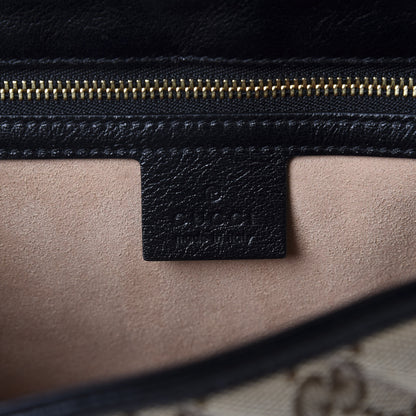 Gucci Monogram Matelasse Diagonal Small GG Marmont Shoulder Bag Beige Black 8 of 10