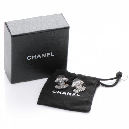 Chanel Crystal CC Earrings Silver 5 of 5