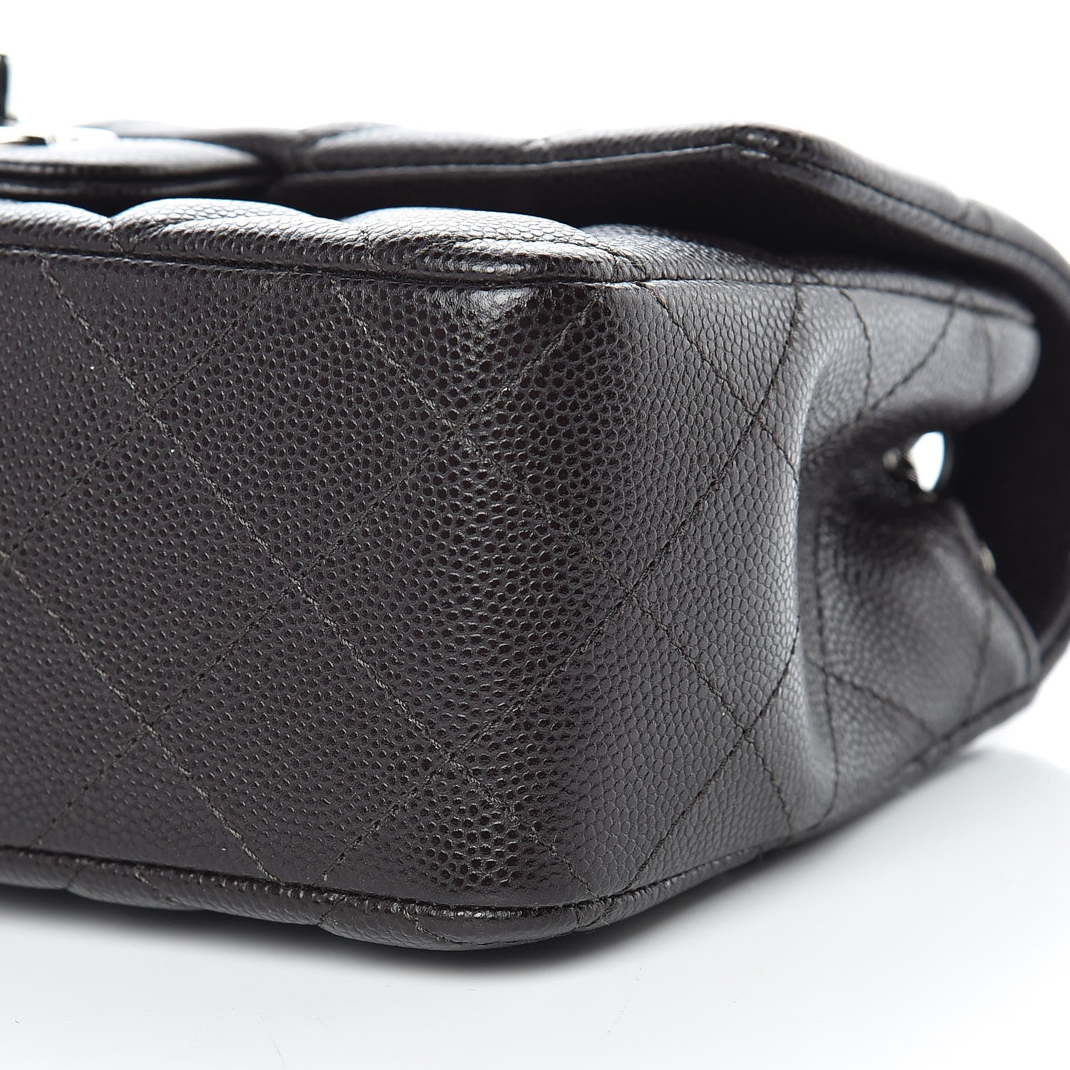 Chanel Caviar Quilted Mini Rectangular Flap Dark Brown 10 of 11