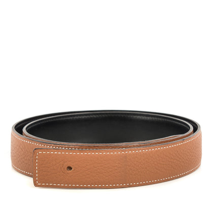 Hermes Box Togo Belt Strap 95 Gold Black 1 of 5