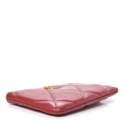 Chanel Shiny Goatskin Quilted Small 19 Pouch Red 4 of 12