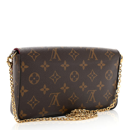 Louis Vuitton Monogram Pochette Felicie Chain Wallet Fuchsia 4 of 11