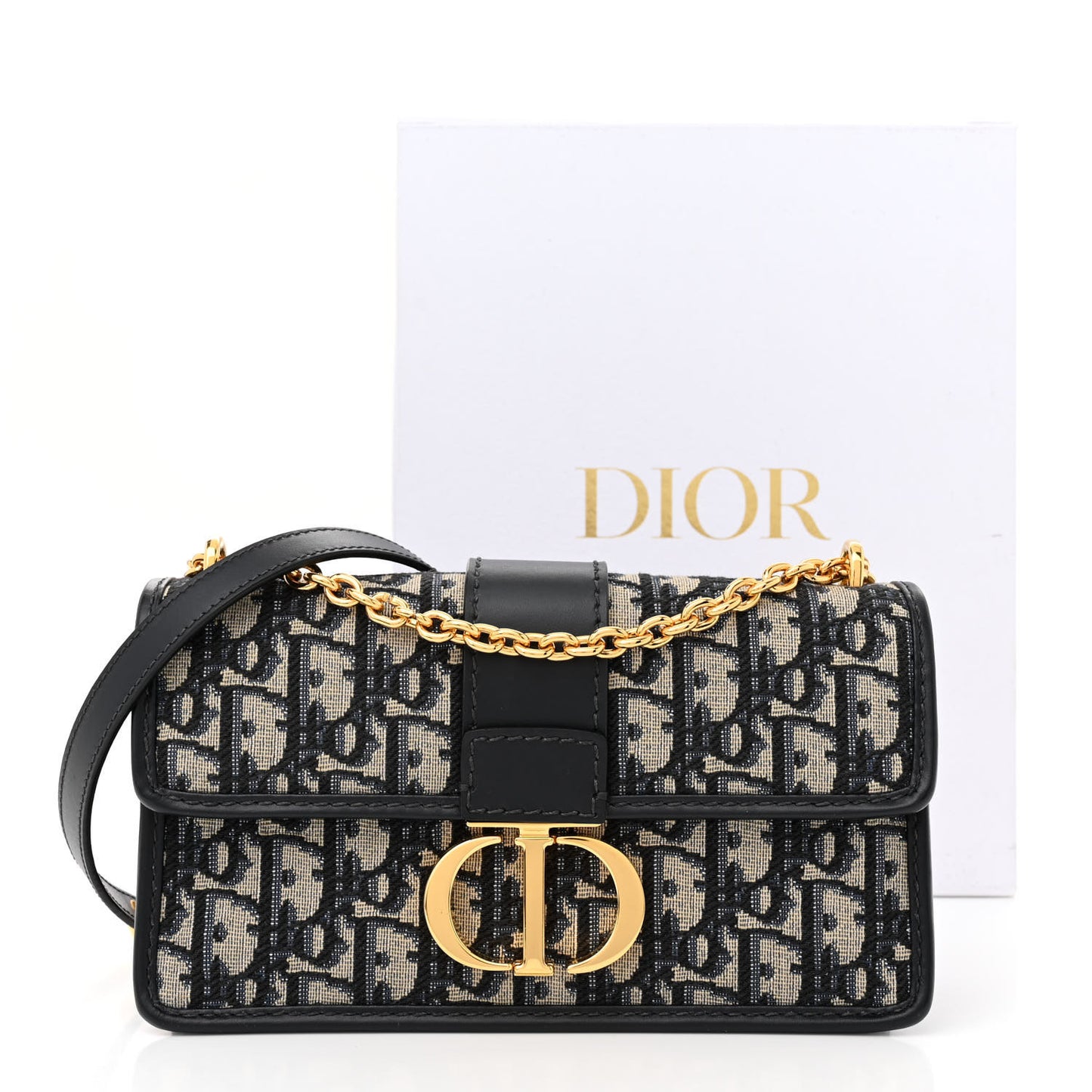 Oblique 30 Montaigne East West Chain Flap Bag Blue