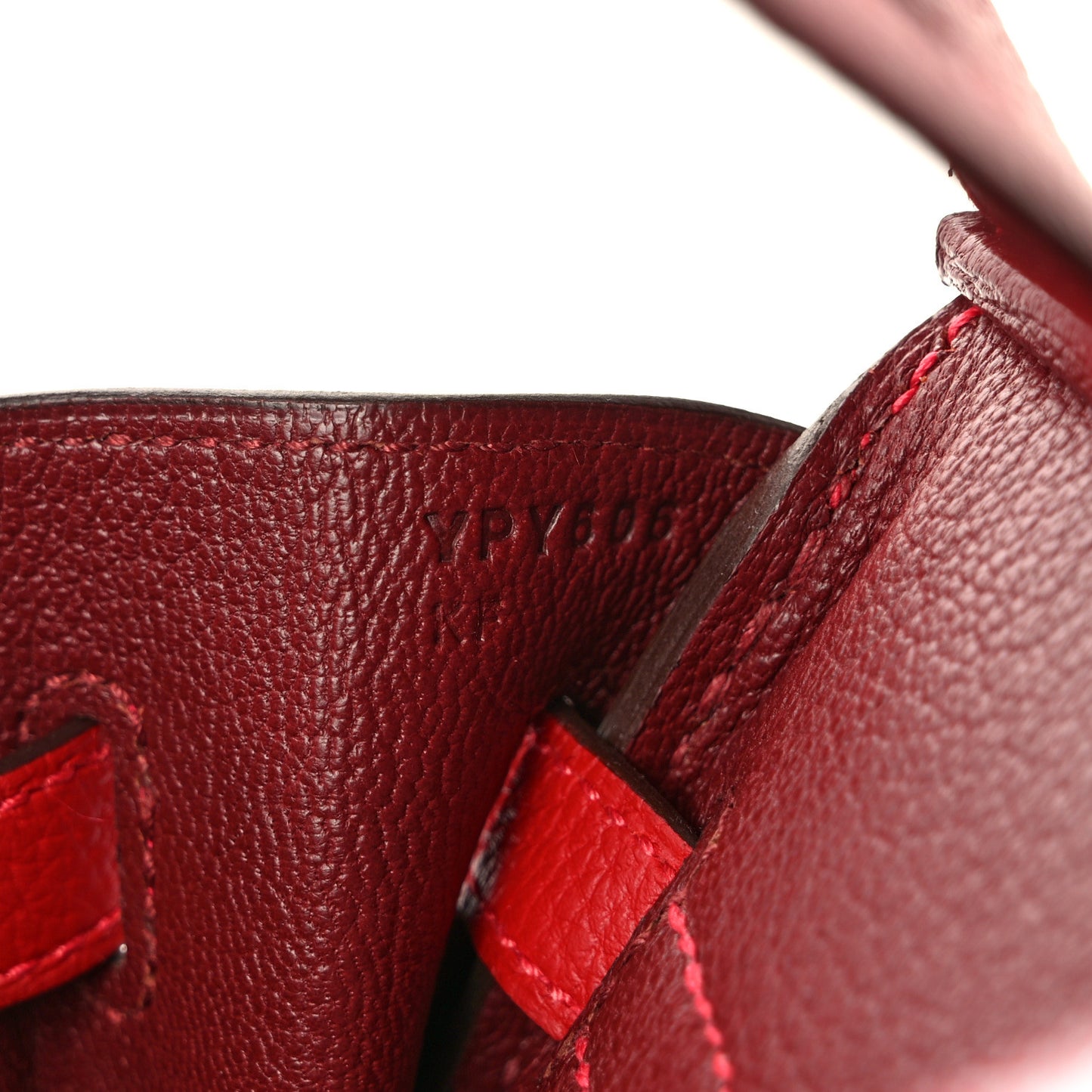 Togo Verso Birkin 25 Rouge De Coeur Rouge Grenat