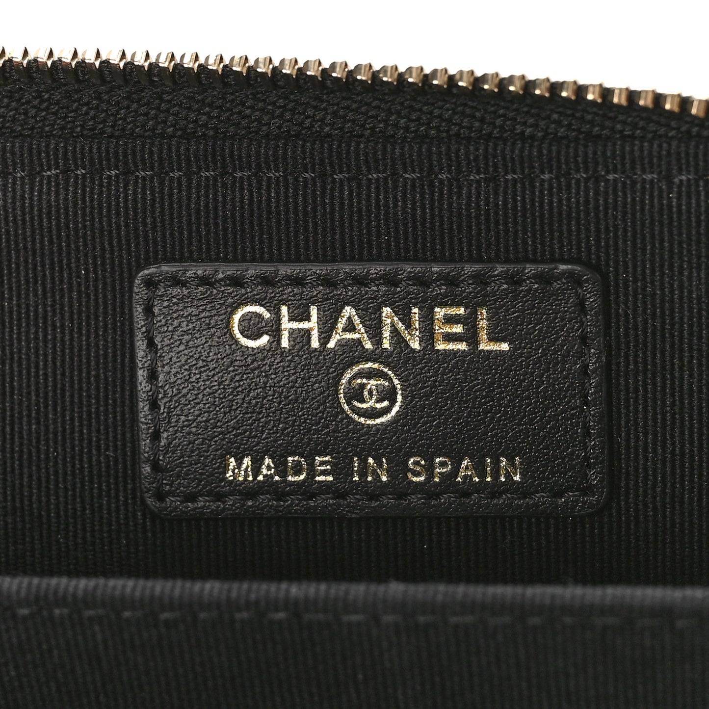 Caviar Quilted Studded CC Zip Card Holder Black