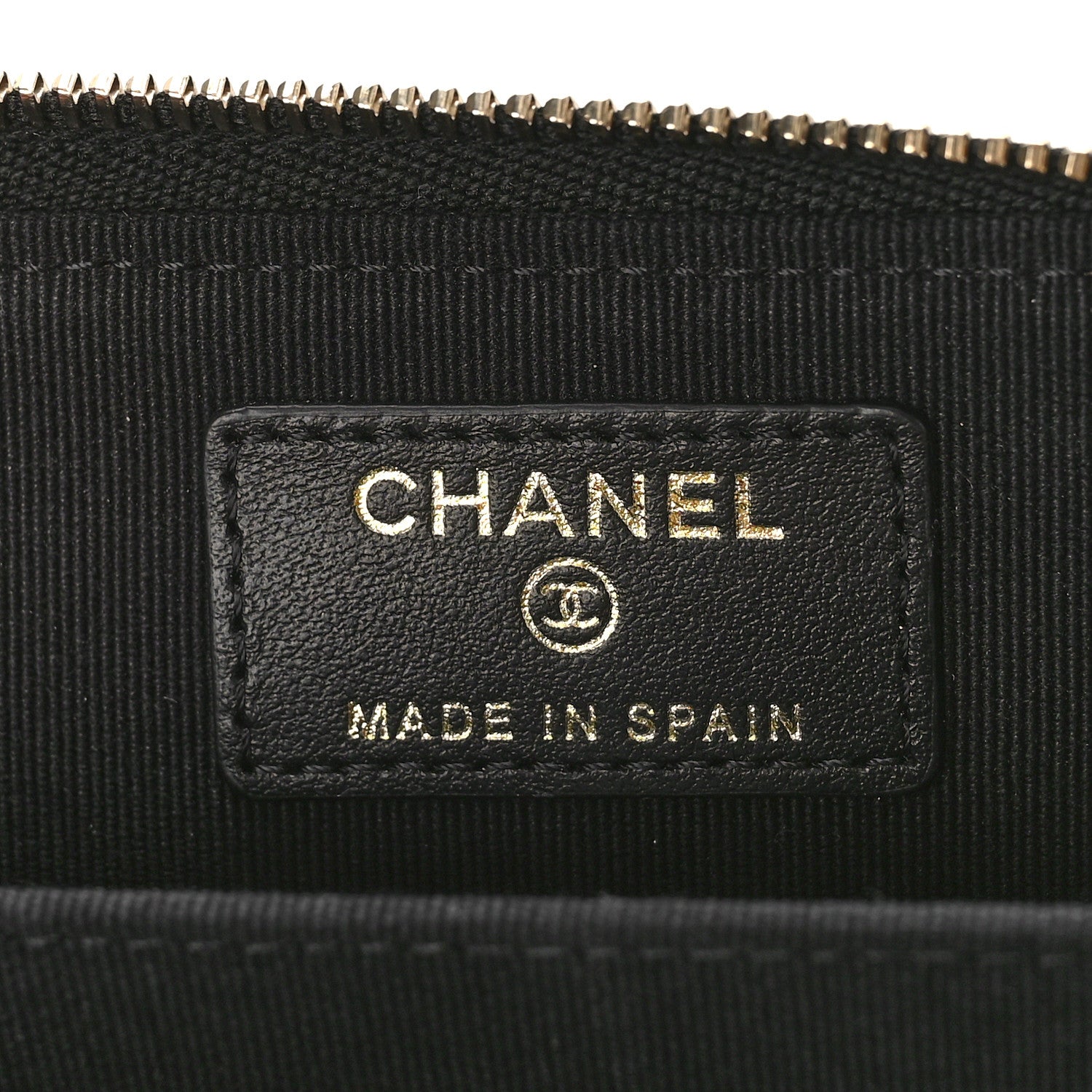 Chanel Caviar Quilted Studded CC Zip Card Holder Black 6 of 9