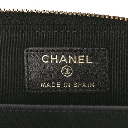 Chanel Caviar Quilted Studded CC Zip Card Holder Black 6 of 9