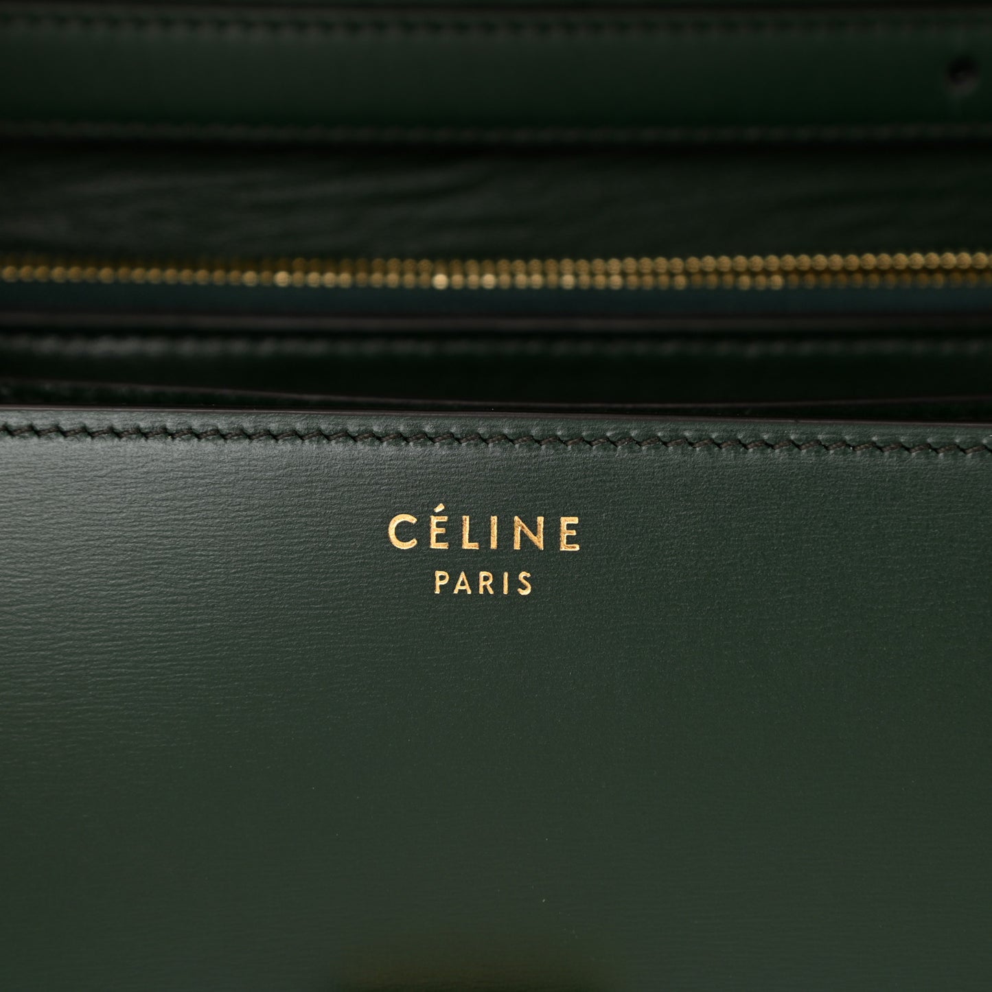 Box Calfskin Medium Classic Box Flap Bag Dark Green