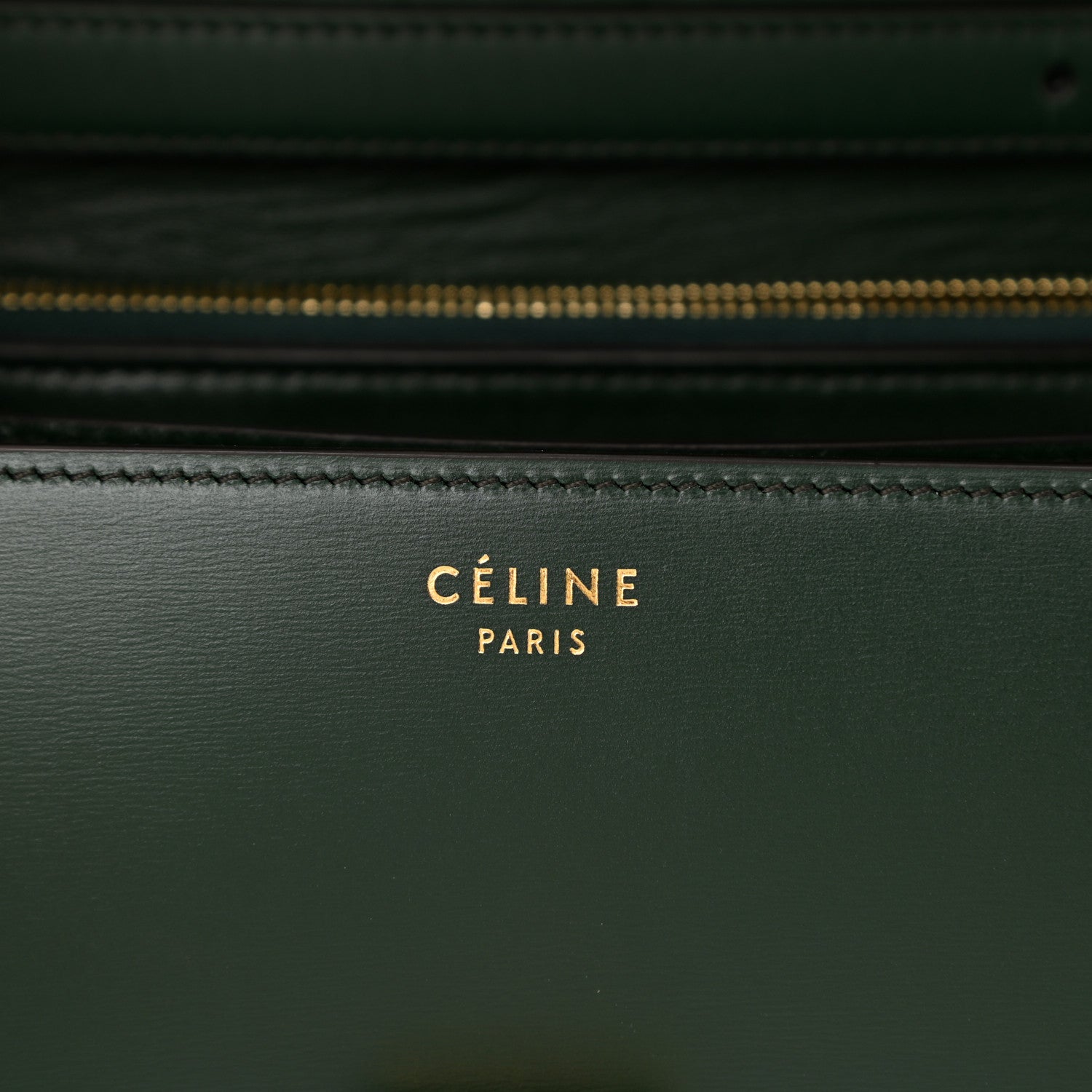 Celine Box Calfskin Medium Classic Box Flap Bag Dark Green 5 of 9