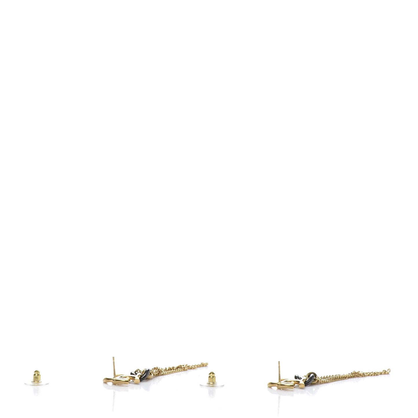 Chain CC Dangle Earrings Gold