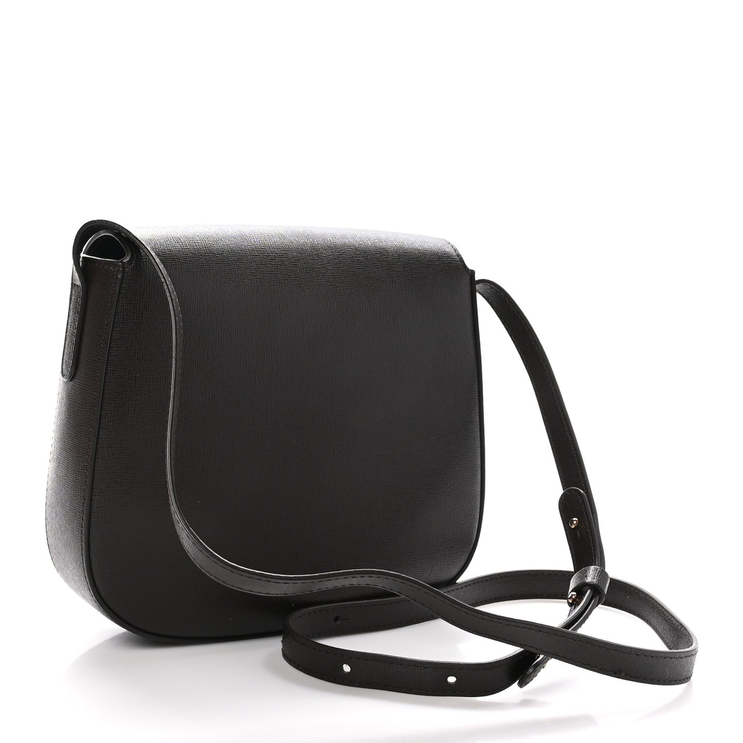 Calfskin Flap Crossbody Bag Dark Brown