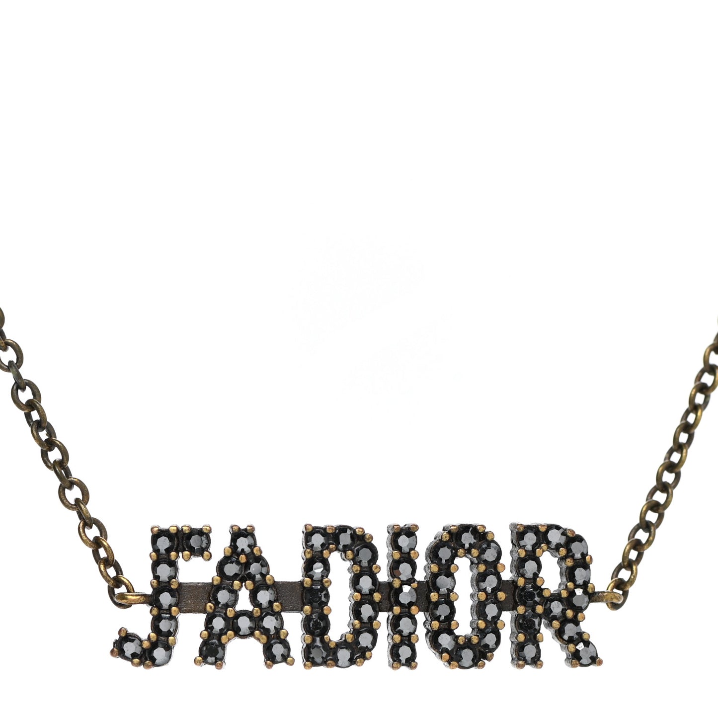 Metal Crystal J'Adior Choker Necklace Black