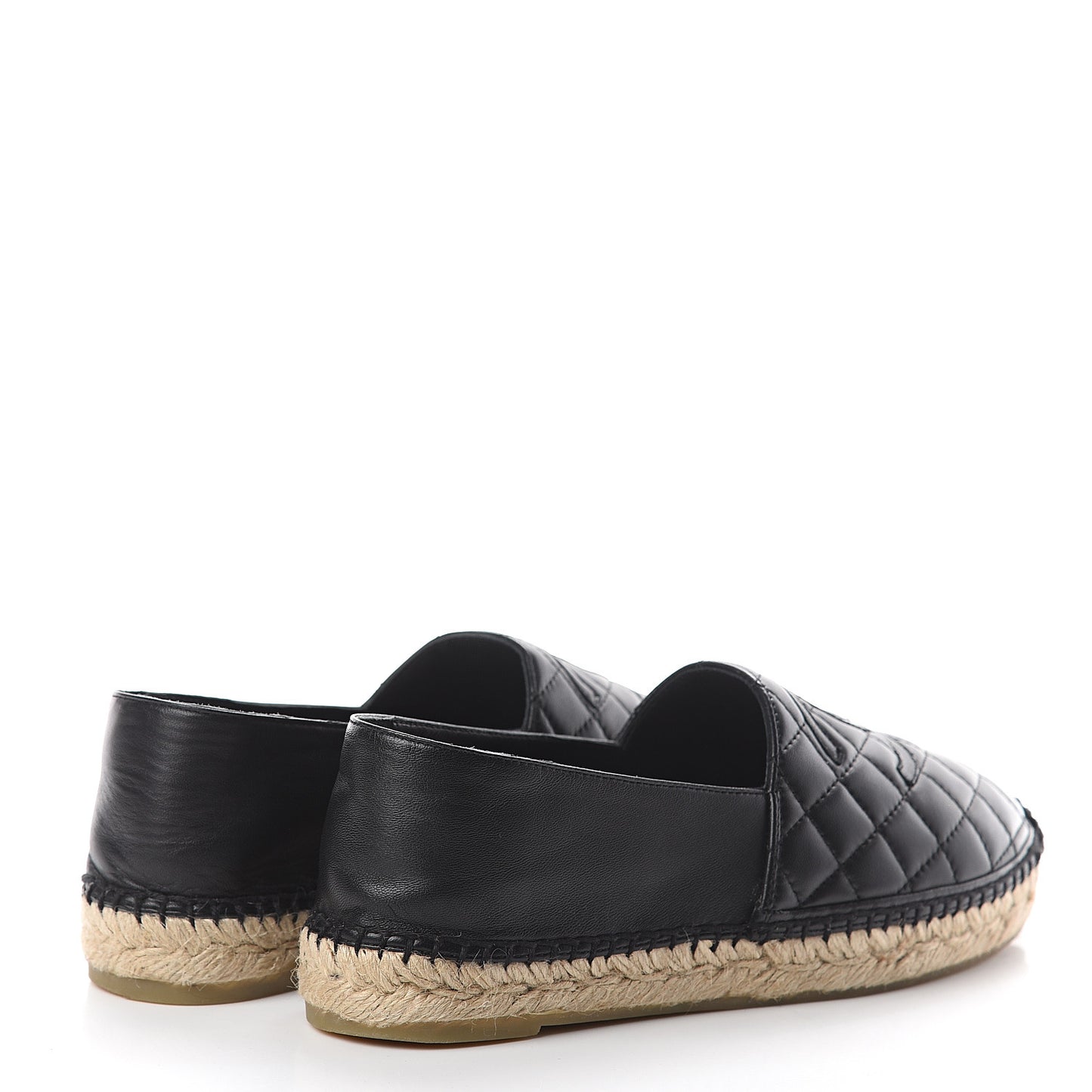 Lambskin Quilted CC Espadrilles 39 Black