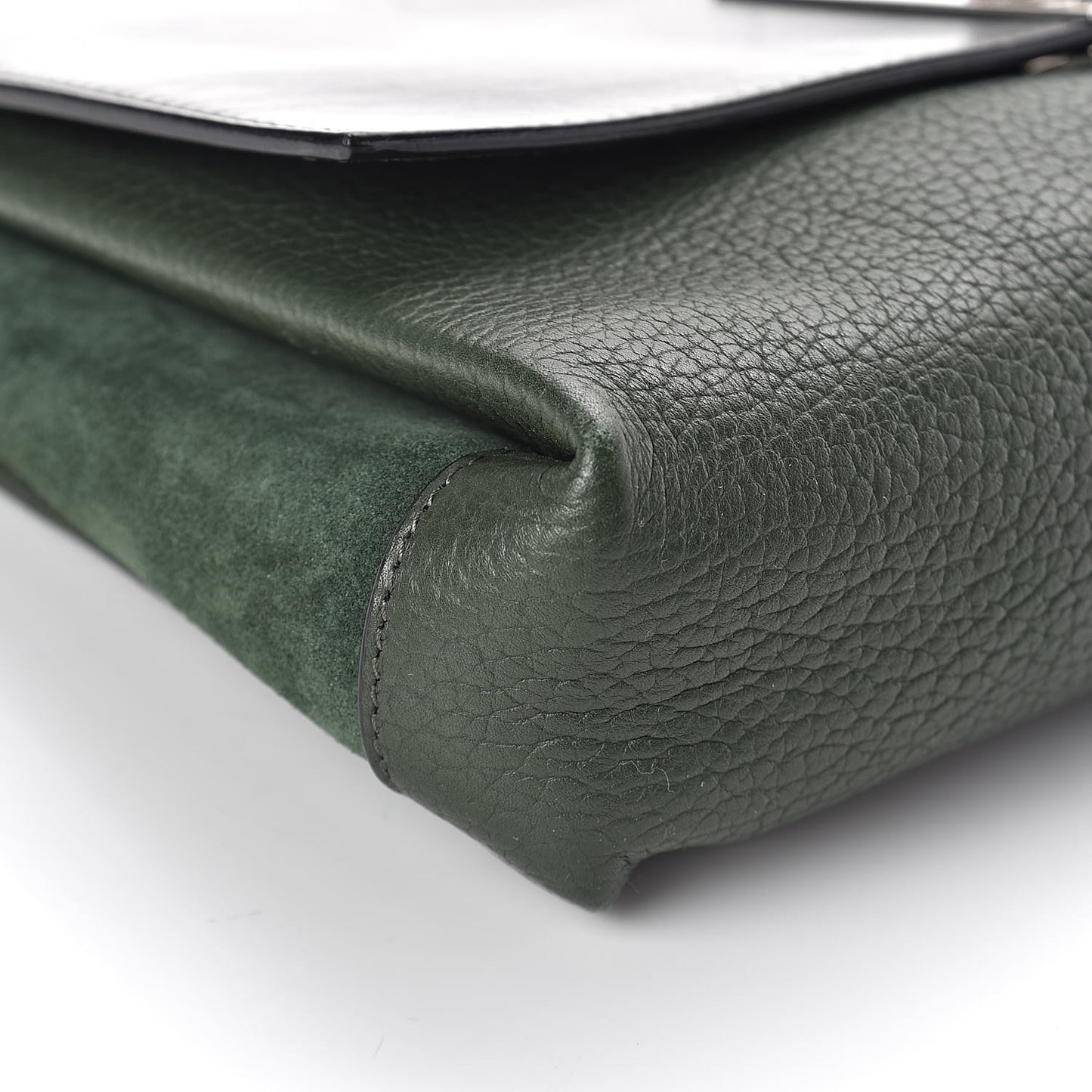 Ciclone Pebbled Calfskin Suede PS Elliot Clutch Dark Military